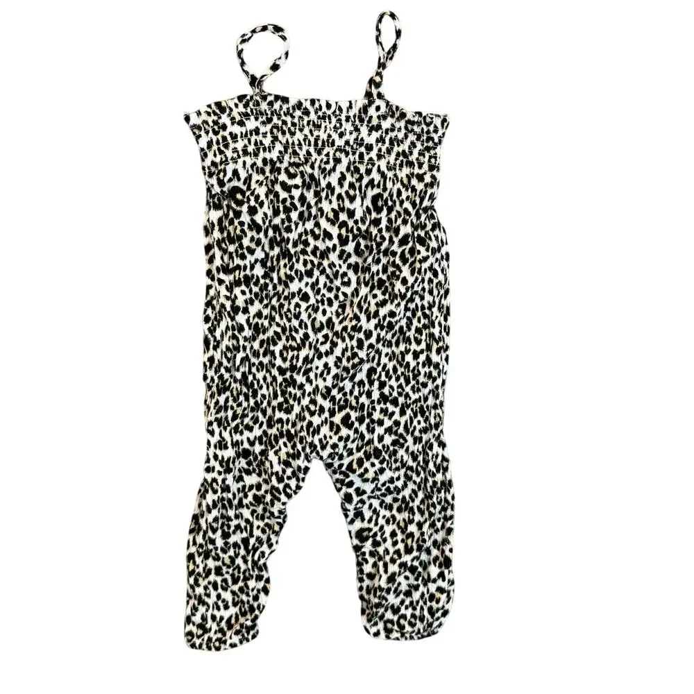 Old Navy Cheetah Smocked Romper Animal Print Leopard 18-24 Months Toddler Girls